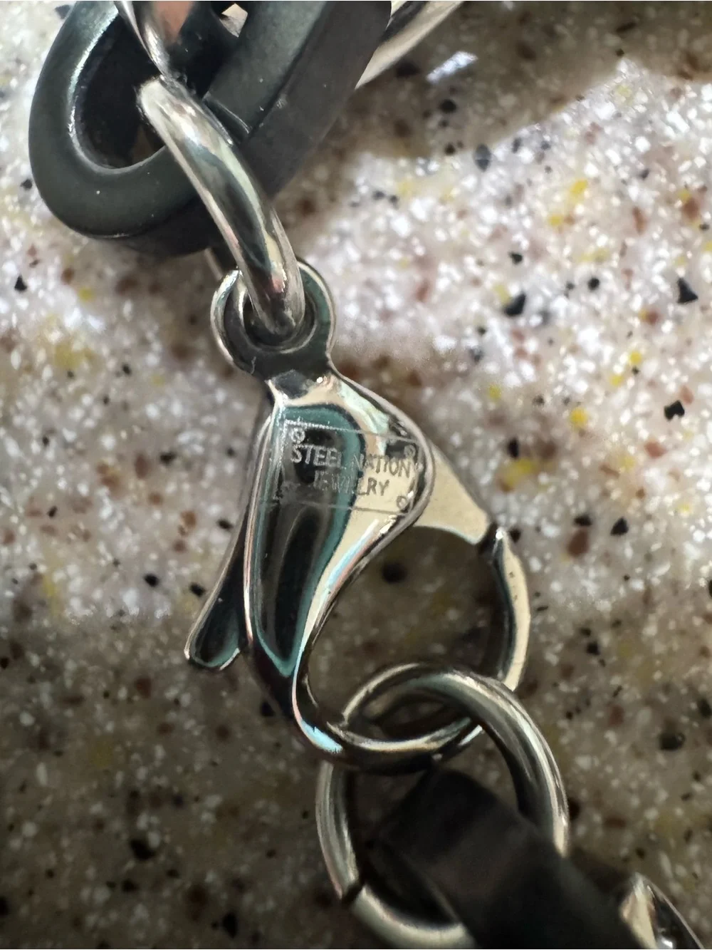 Steel Nation Mens Two Tone Stainless Steel Horseshoe Chain Bracelet